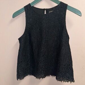 Black Lace Tank Top Shell Shirt Banana Republic